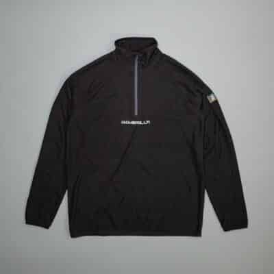Alternative view of GSW2521 - Fluorescent Grid Fleece Half Zip - Black
